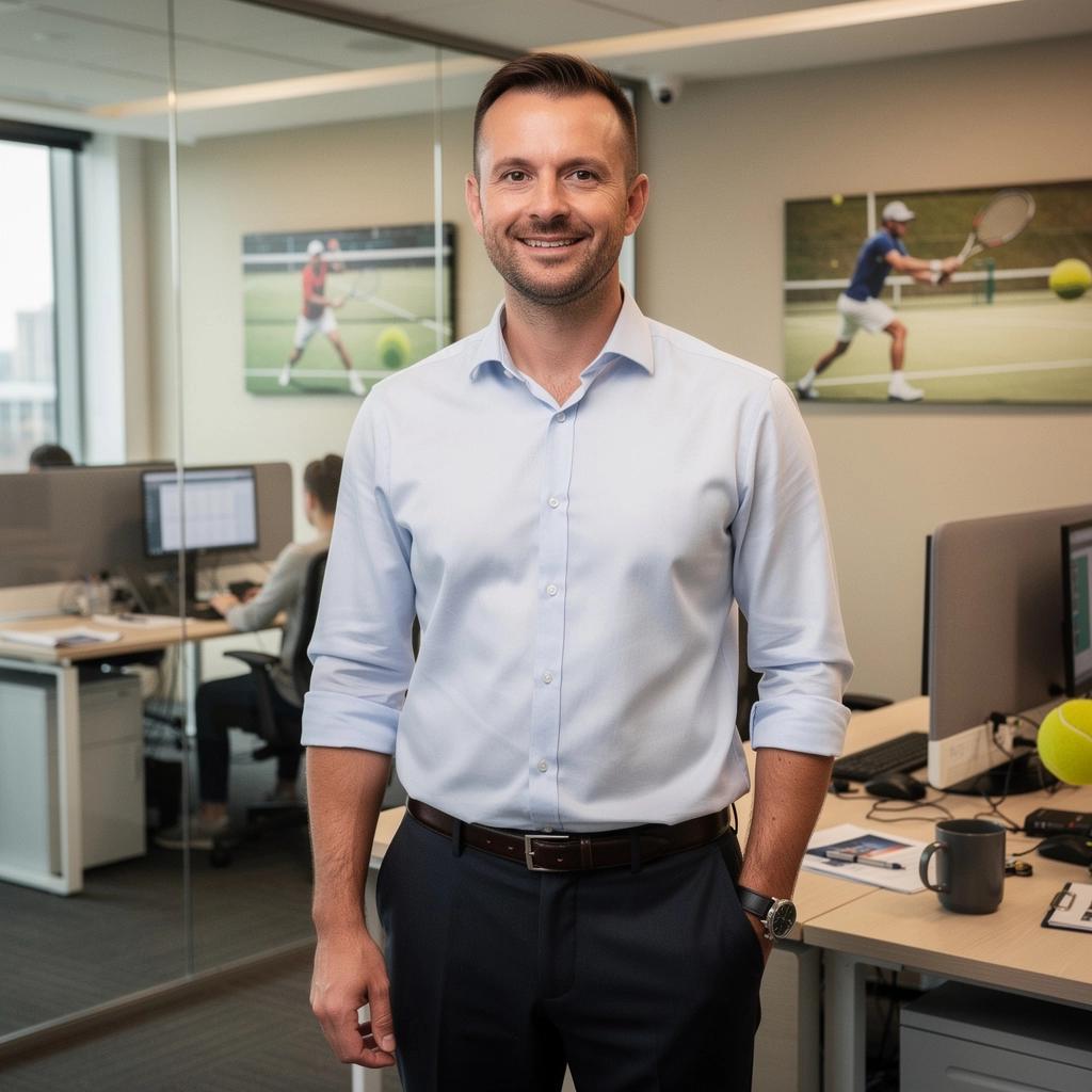 Ein Spieler führt ein intensives Aufwärmtraining für Tennis durch.